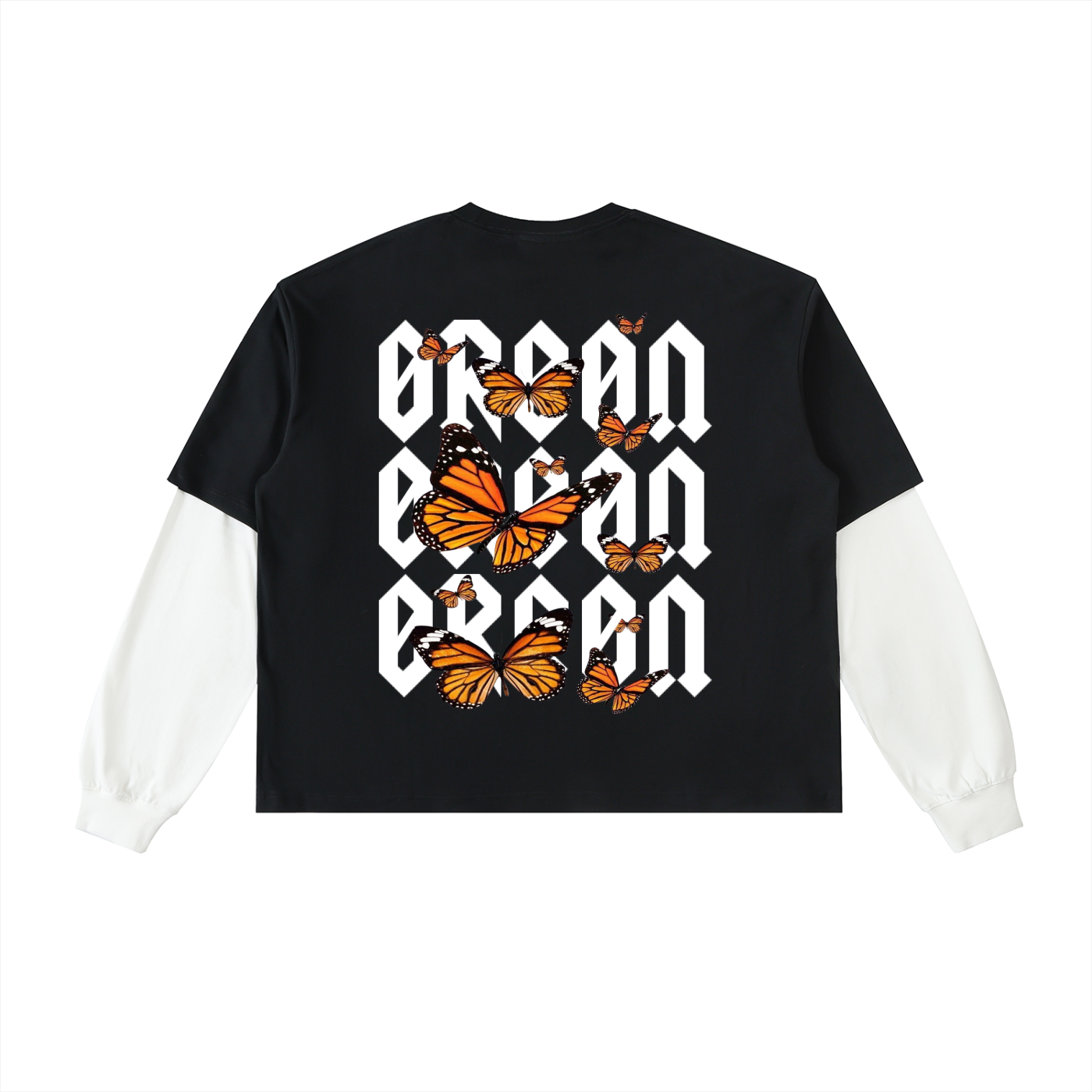 BUTTERFLY LAYERED SLEEVE T-SHIRT