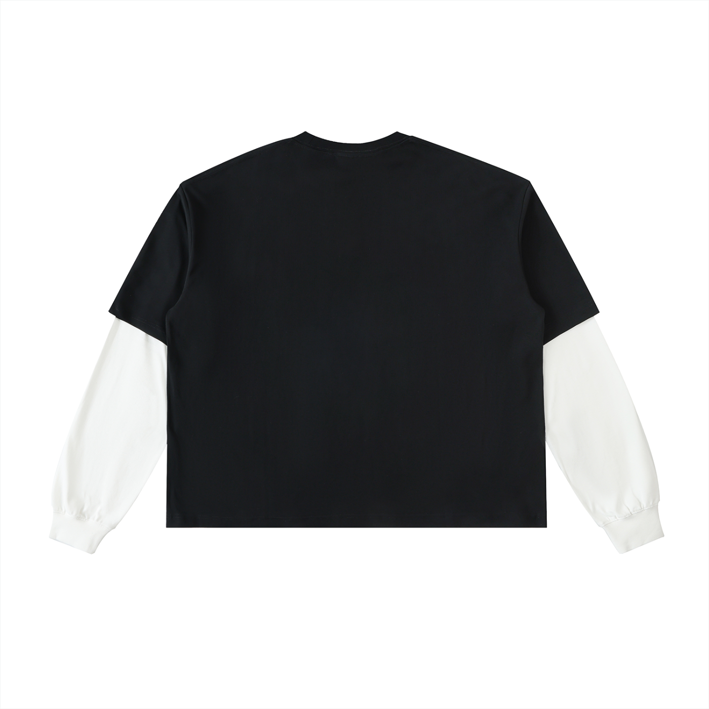 LOGO WHITE LAYERED SLEEVE T-SHIRT