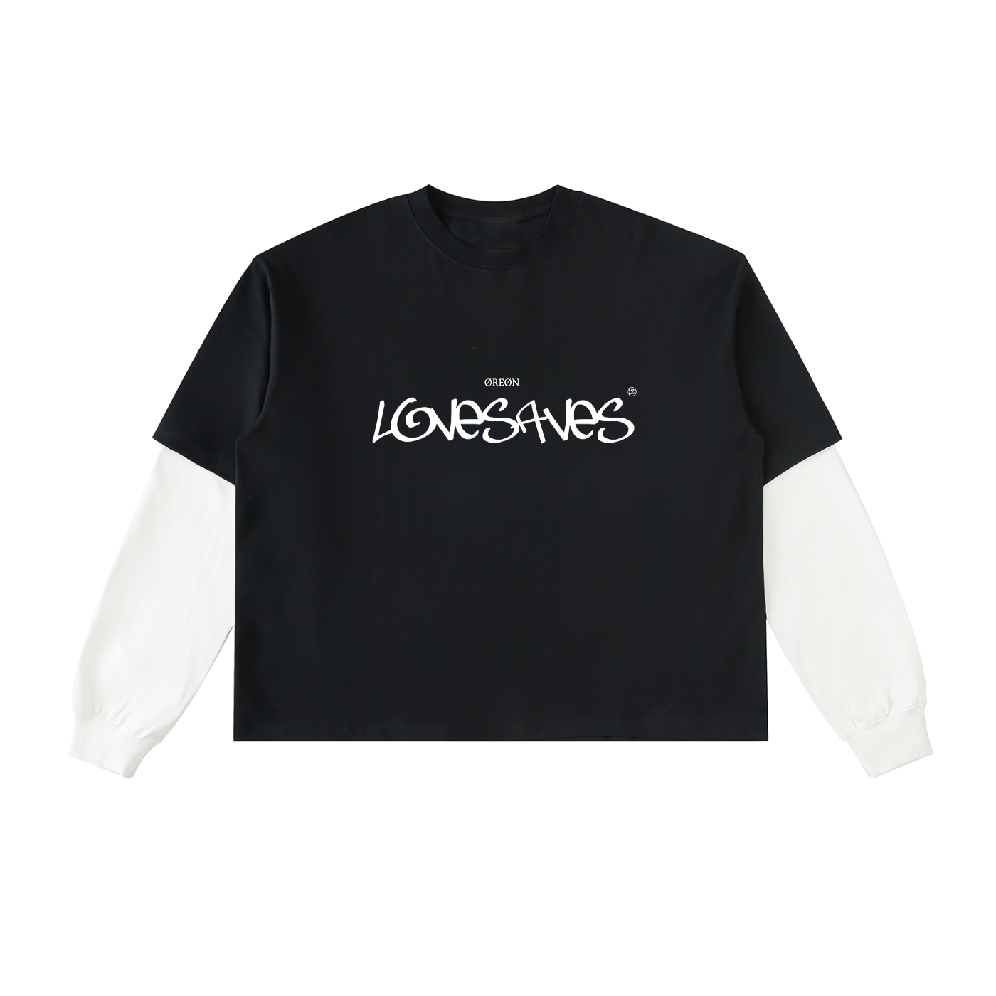LOVE SAVES LAYERED SLEEVE T-SHIRT