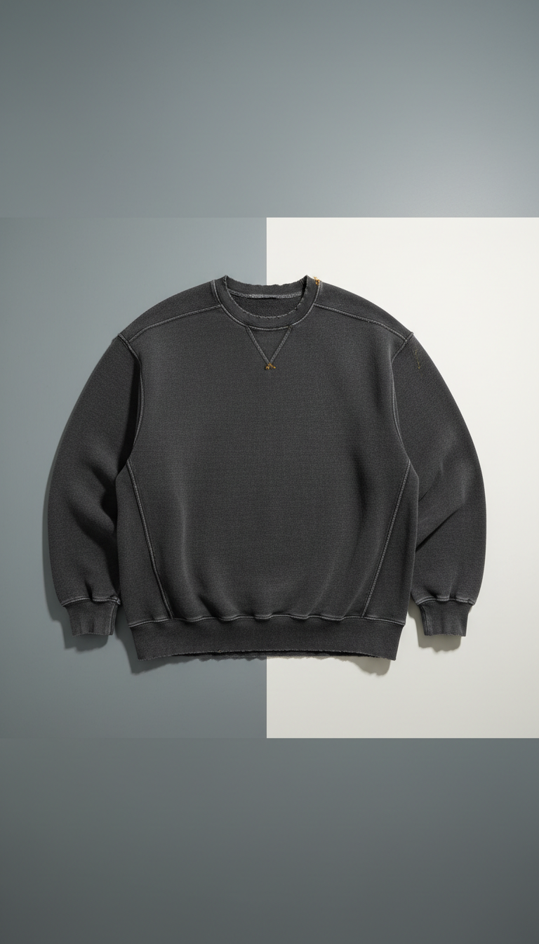 Raw edge heavyweight sweatshirt