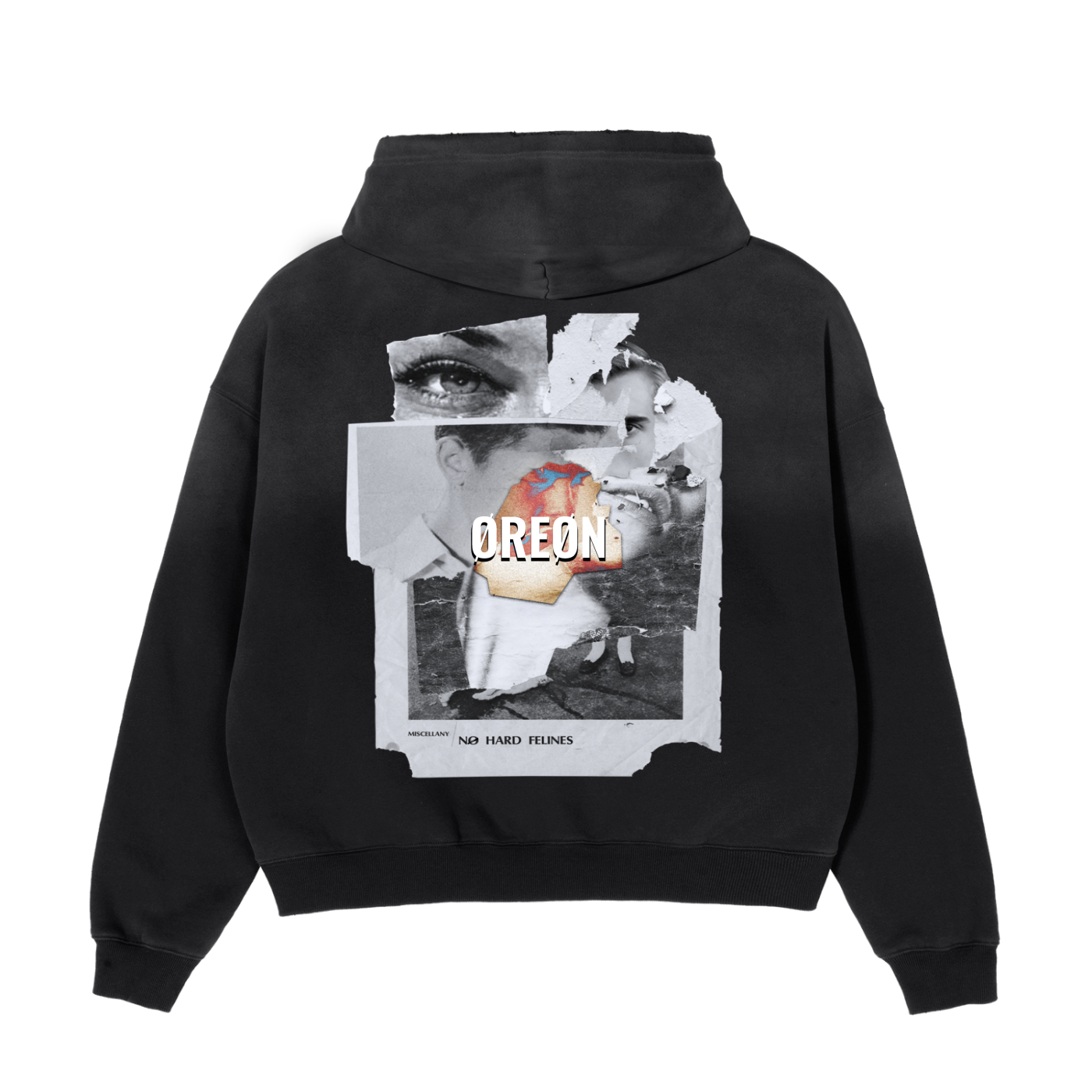 NØ HARD FEELINGS FRAYED SUNFADE BOXY HOODIE