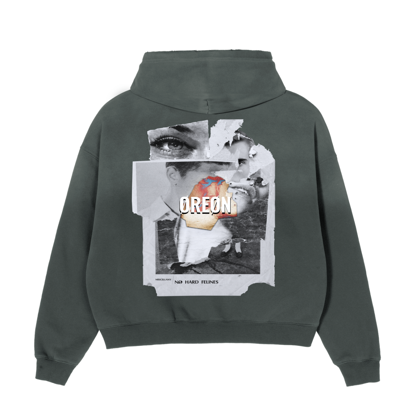 NØ HARD FEELINGS FRAYED SUNFADE BOXY HOODIE