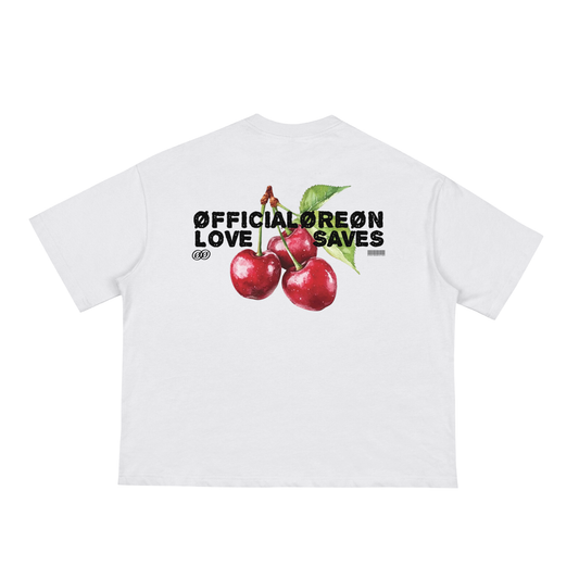 LOVE SAVES CHERRY BOXY T-SHIRT