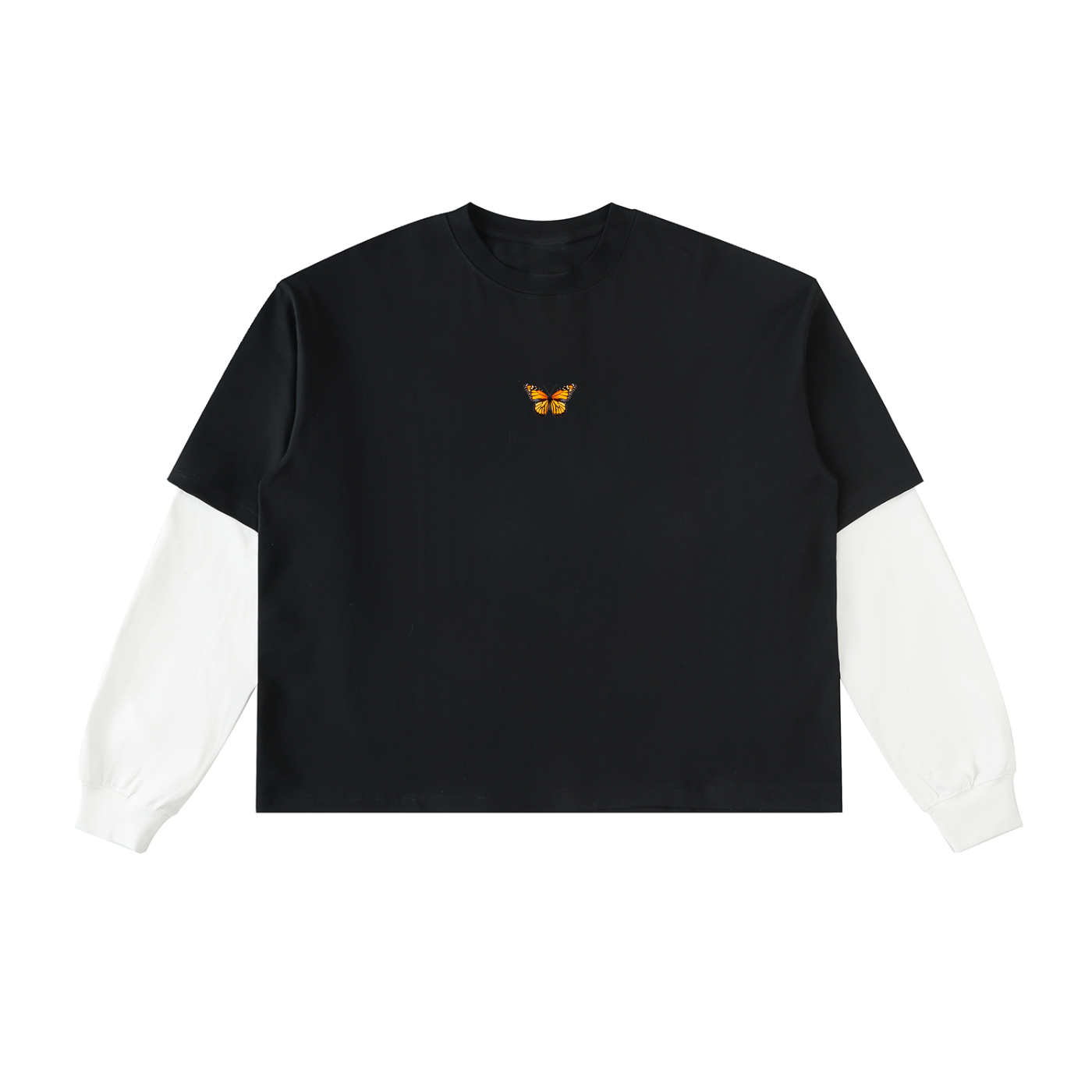 BUTTERFLY LAYERED SLEEVE T-SHIRT