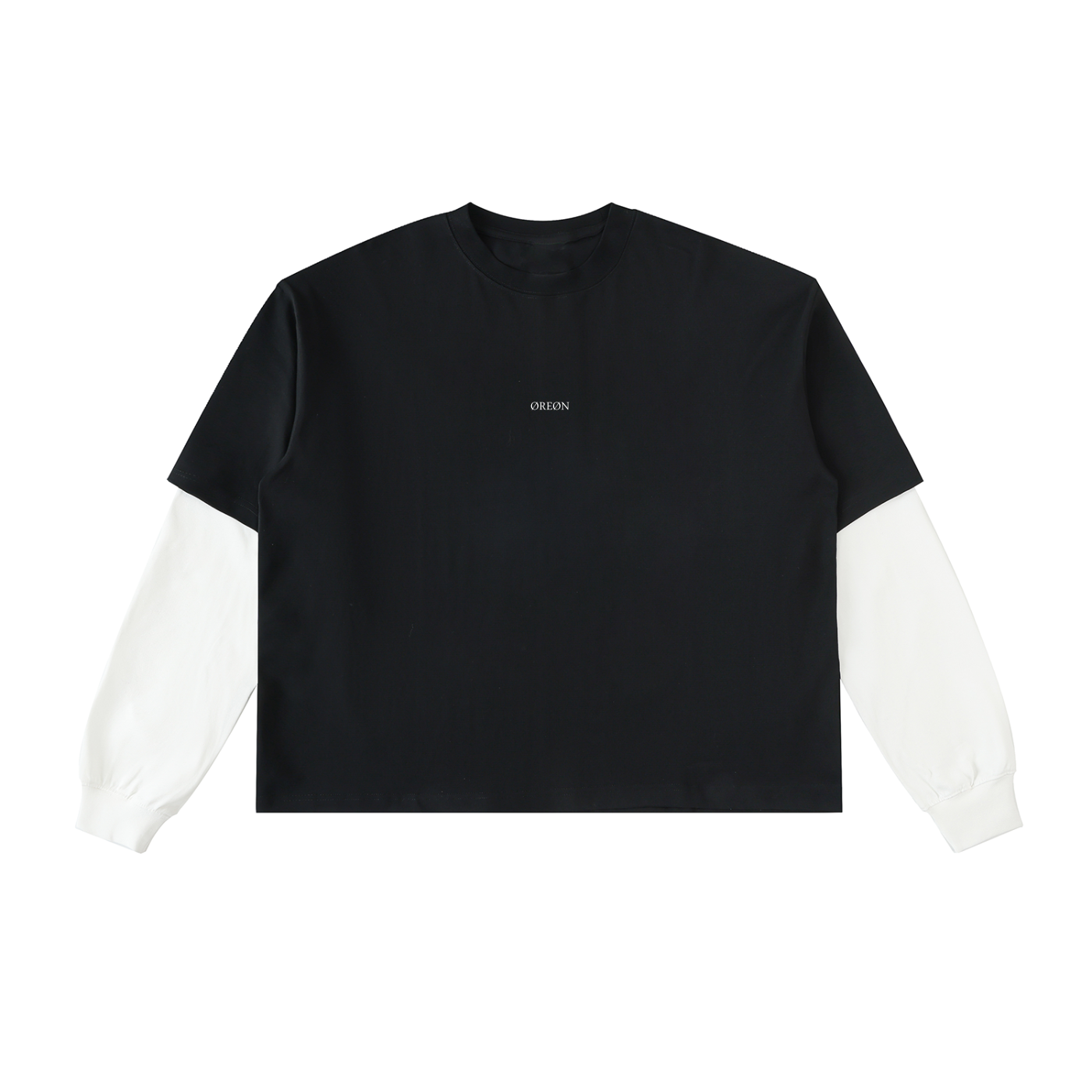 LOGO WHITE LAYERED SLEEVE T-SHIRT